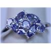Image 1 : 10.80 CTW TANZANITE RING .925 STERLING SILVER