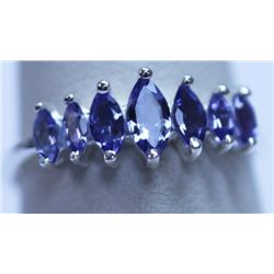 6.80 CTW TANZANITE RING .925 STERLING SILVER