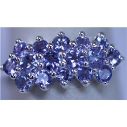 15.20 CTW TANZANITE RING .925 STERLING SILVER