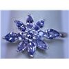 Image 1 : 13.80 CTW TANZANITE RING .925 STERLING SILVER