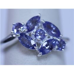 10.50 CTW TANZANITE RING .925 STERLING SILVER
