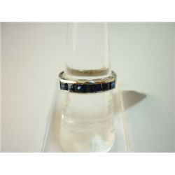 NATURAL 14.25 CTW SAPPHIRE RING .925 STERLING SILVER