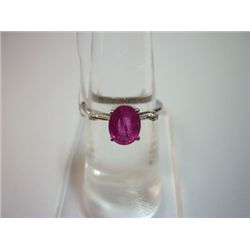 NATURAL 9.25 CTW RUBY AND DIAMOND RING .925 STERLING SI