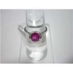NATURAL 10.25 CTW RUBY AND DIMAOND RING .925 STERLING S