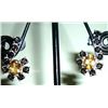 Image 1 : NATURAL 24.75 CTW CITRINE AND SMOKEY TOPAZ EARRING .925