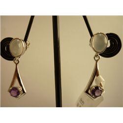 22.75 CTW AMETHYST EARRING .925 STERLING SILVER