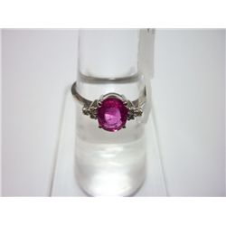 NATURAL 14.75 CTW RUBY RING .925 STERLING SILVER