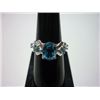 Image 1 : NATURAL 20.50 CTW BLUE TOPAZ RING .925 STERLING SILVER