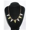 Image 1 : 150CTW 7-TRIANGULAR WHITE-YELLOW BRASS NECKLACE;18INCH