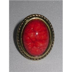 25CTW RED OVAL BRASS RING SIZE 6