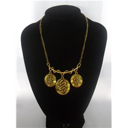 250CTW 3-FLAKES SNAKES BRASS NECKLACE