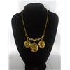 Image 1 : 250CTW 3-FLAKES SNAKES BRASS NECKLACE