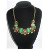 Image 1 : 345CTW 5-FLOWER GREENBRASS NECKLACE; 18INCH