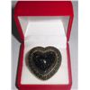 Image 1 : 15CTW BLACK HEART BRASS RING SIZE 7