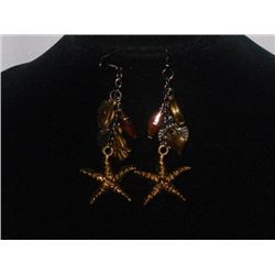 CHARMED STARFISH BRASS EARRINGS