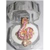 Image 1 : 15CTW PINK PYTHON ADJUSTABLE BRASS RING