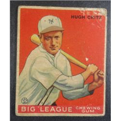 1933 Goudey baseball card #1  CRITZ  good Book value $350