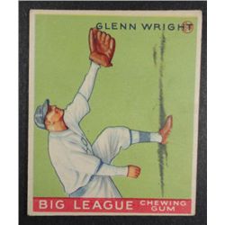 1933 Goudey baseball card #143   WRIGHT VG/EX Book value $165