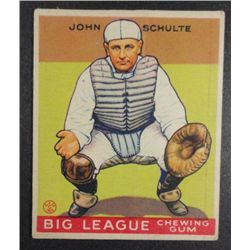 1933 Goudey baseball card #186  SCHULTE  VGEX Book value $165