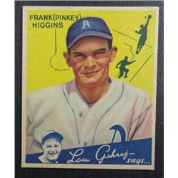 1934 Goudey baseball card #78  HIGGINS  EX    Book value $300
