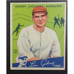 1934 Goudey baseball card #18  "HEINIE MANUSH VGEX+   Book value $300
