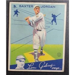 1934 Goudey baseball card #31  JORDAN   VGEX+   Book value $120