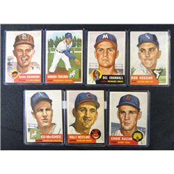 7 1953 TOPPS---Westlake #192,Kazak #194,McGhee #195,Keegan #196,Crandall #197