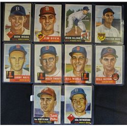 10 1953 TOPPS-#136,137,139,169,170,171,173,175,176,177