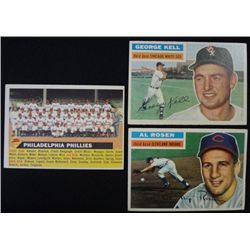 1956 Topps:#35  ROSEN-#72 Phillies team card-#195 geo Kell