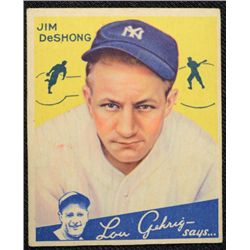 1934 Goudey baseball card #96  DeSHONG  VGEX Book value $525