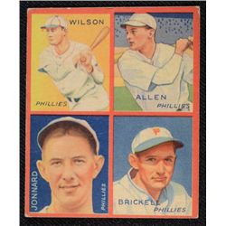 1935 GOUDEY baseball card WILSON-ALLEN-JONNARD-BRICKELL   VG   BOOK VALUE $125