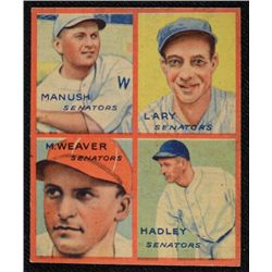 1935 GOUDEY baseball card MANUSH-LARY-M WEAVER-HADLEY   VG   BOOK VALUE $300