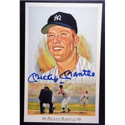 MICKEY MANTLE AUTOGRAPHED PEREZ STEELE POSTCARD