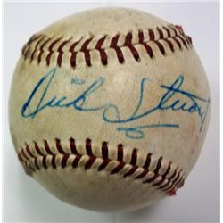 AUTOGRAPHED BALL WALT ALSTON, CLAUDE OSTEEN, DICK STUART