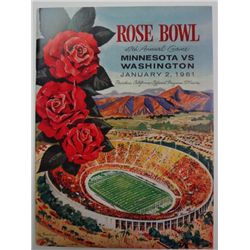 1961 ROSE BOWL PROGRAM MINNESOTA vs WASHINGTON