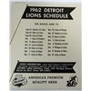 Image 2 : 1962 FALSTAFF TEAM PHOTO DETROIT LIONS SCHEDULE