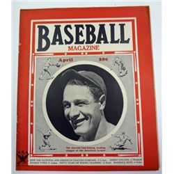 BASEBALL MAGAZINE APRIL, 1935, LOU GEHRIG ON COVER