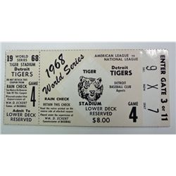 1968 WORLD SERIES DETROIT TIGERS TICKET STUB