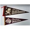 Image 1 : 2- 1950's CLEVELAND PENNANTS INDIANS & BROWNS