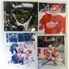 Image 1 : 5 DETROIT RED WINGS AUTOGRAPHS ON 4-8X10 PHOTOS