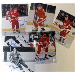 6-DETROIT RED WING AUTOGRAPH PHOTOS