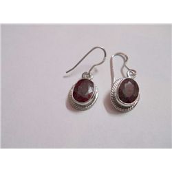 23.60 CTW RUBY EARRING .925 STERLING SILVER