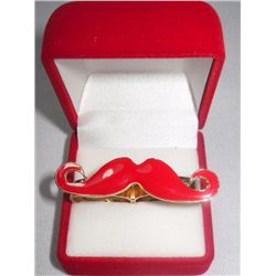 7CTW FASHIONABLE RED MUSTACHE BRASS ADJUSTABLE CONNECTO