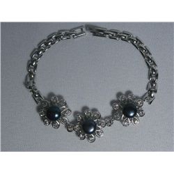 NOBLE BLACK PEARL CZ BRACELET;