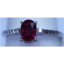 9.00 CTW RUBY AND DIAMOND RING .925 STERLING SILVER