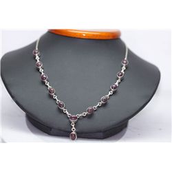 83.95 CTW STAR RUBY NECKLACE .925 STERLING SILVER