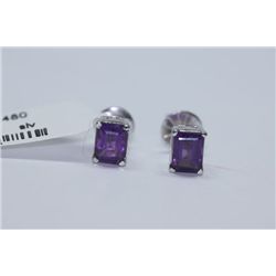 13.55 CTW AMETHYST EARINGS .925 STERLING SILVER