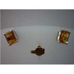 12.75 CTW CITRINE EARRING .925 STERLING SILVER