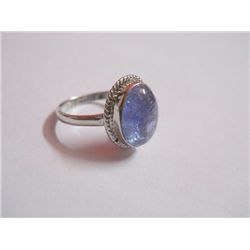 20.20 CTW TANZANITE RING .925 STERLING SILVER