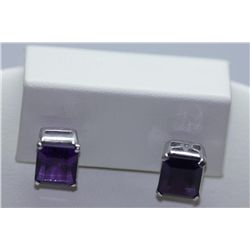 21.85 CTW AMETHYST EARINGS .925 STERLING SILVER